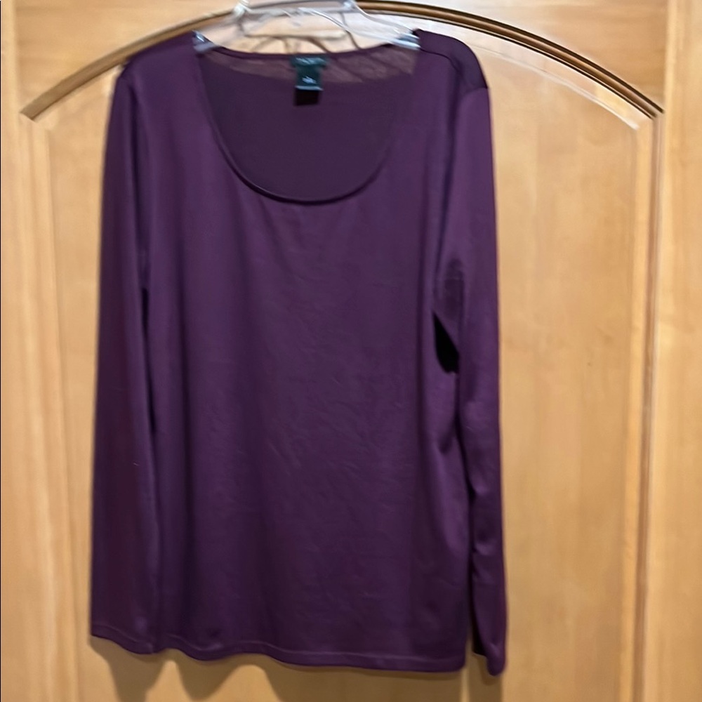 Ann Taylor Purple Fitted Long Sleeve Top